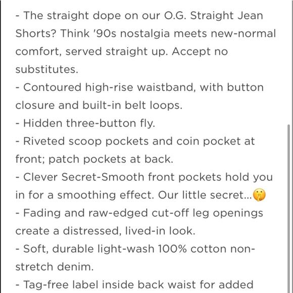 Old Navy High Waisted O.G. straight button fly cut off Jean shorts - Picture 12 of 12